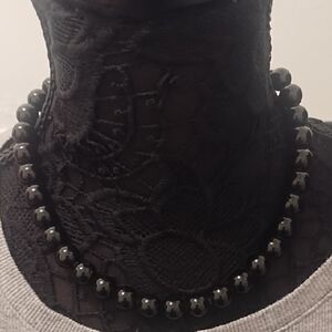 Elegant Black Beaded Necklace